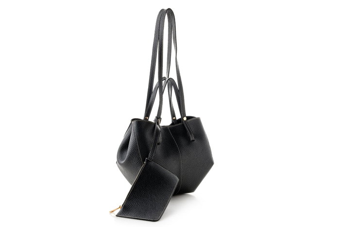 Lucky Bees Bolsa de Hombro 1274 Negro en CUERO DE POLIVINILO Elegante para Mujer